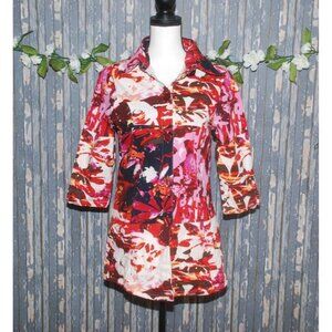 Gaudy Couture Lightweight Denim Sequin Abstract Floral Jacket Size M Shaket